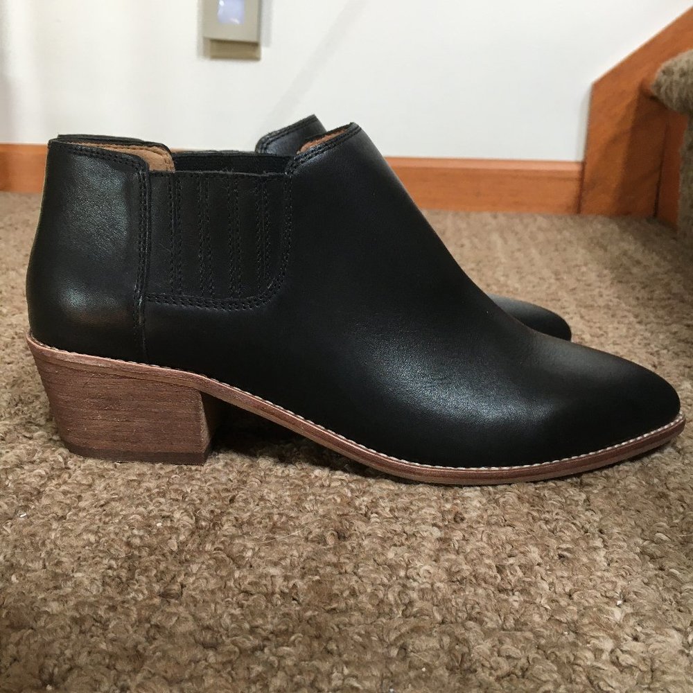 Madewell Sonia Low Leather Chelsea Boot Black 8.5